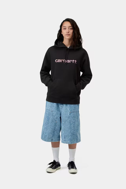 CARHARTT WIP W' HOODED CARHARTT SWEAT BLACK/HORTENSIA
