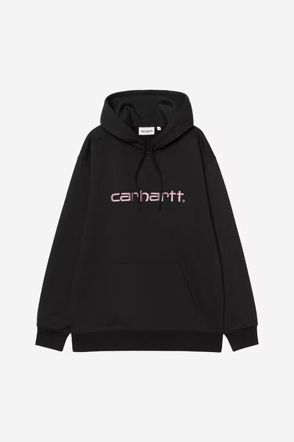 CARHARTT WIP W' HOODED CARHARTT SWEAT BLACK/HORTENSIA
