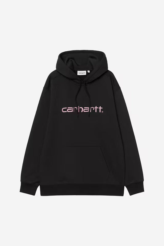 CARHARTT WIP W' HOODED CARHARTT SWEAT BLACK/HORTENSIA
