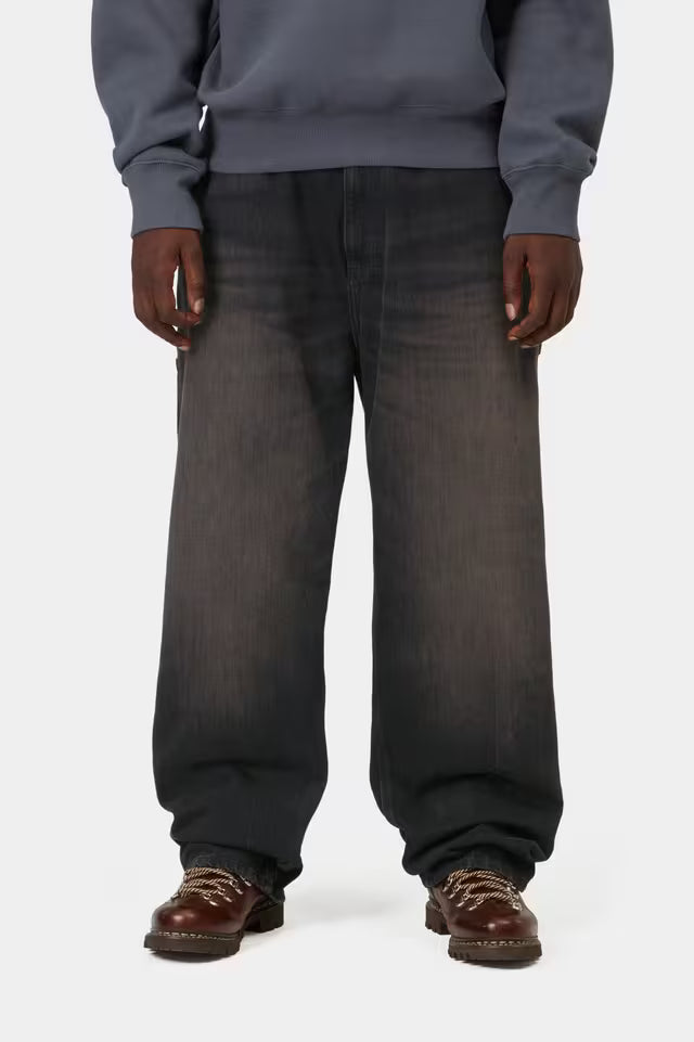 CARHARTT WIP OG SINGLE KNEE PANT BLACK TOBACCO USED WASH