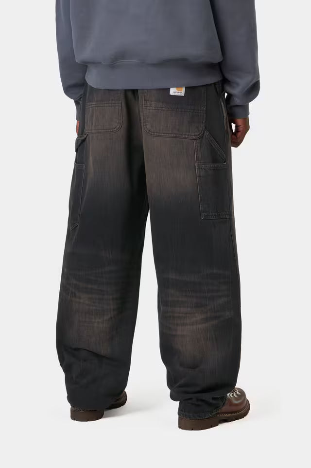 CARHARTT WIP OG SINGLE KNEE PANT BLACK TOBACCO USED WASH