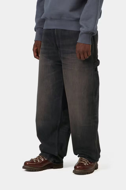 CARHARTT WIP OG SINGLE KNEE PANT BLACK TOBACCO USED WASH