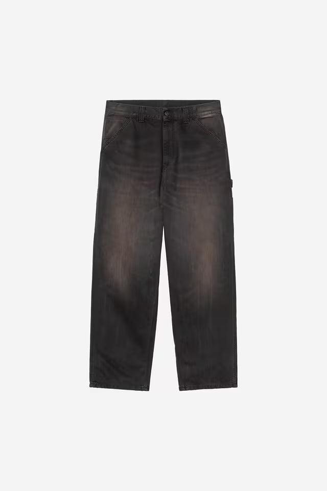 CARHARTT WIP OG SINGLE KNEE PANT BLACK TOBACCO USED WASH