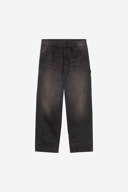 CARHARTT WIP OG SINGLE KNEE PANT BLACK TOBACCO USED WASH