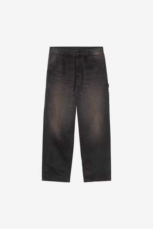 CARHARTT WIP OG SINGLE KNEE PANT BLACK TOBACCO USED WASH