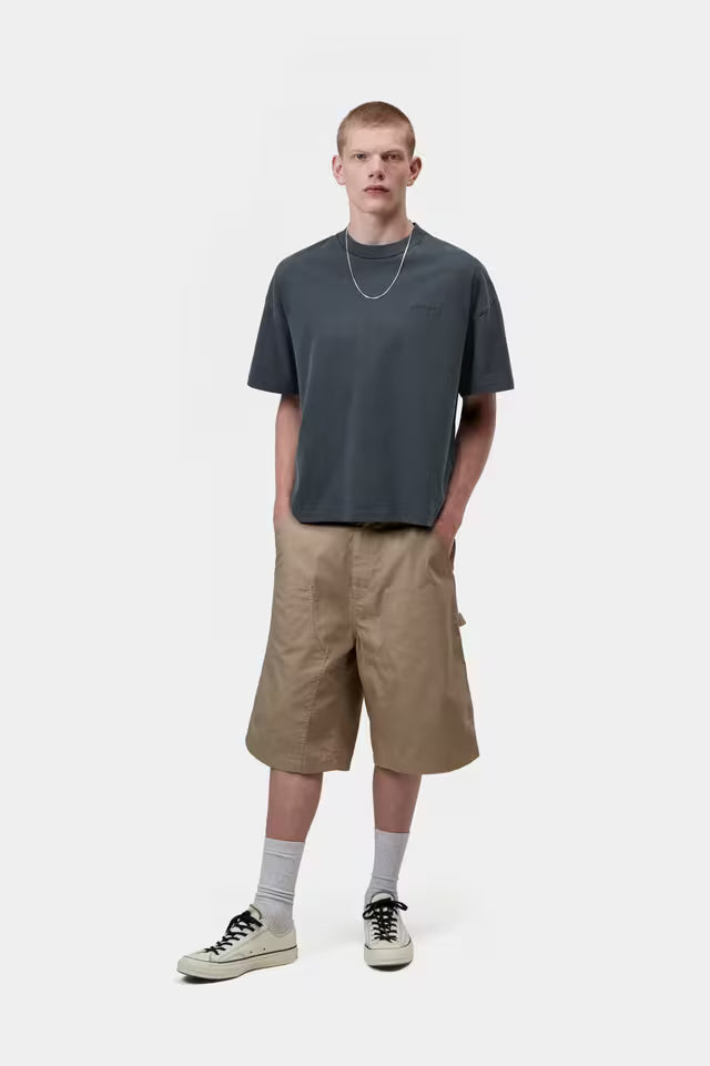CARHARTT WIP BENTON T-SHIRT CARBON GARMENT DYED