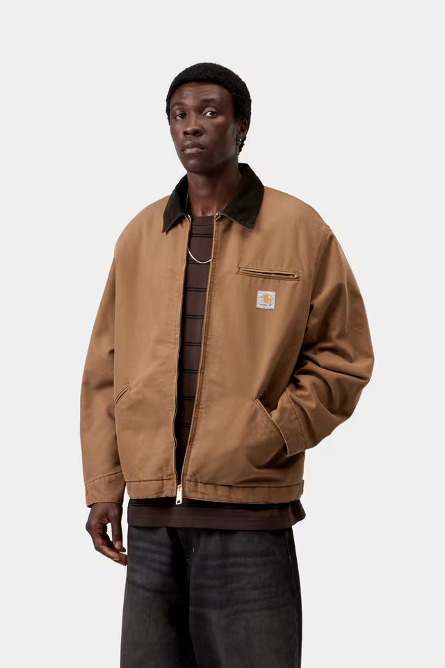 CARHARTT WIP OG DETROIT JACKET HAMILTON BROWN TOBACCO STONE CANVAS