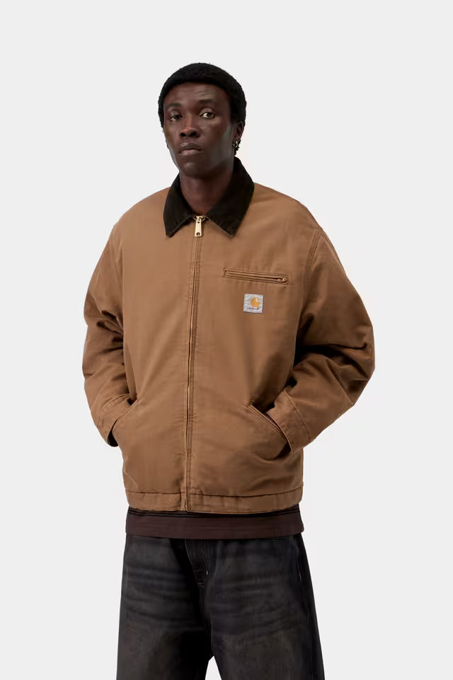 CARHARTT WIP OG DETROIT JACKET HAMILTON BROWN TOBACCO STONE CANVAS