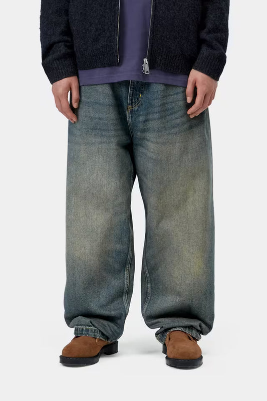 CARHARTT WIP BRANDON PANT BLUE WORN USED WASH