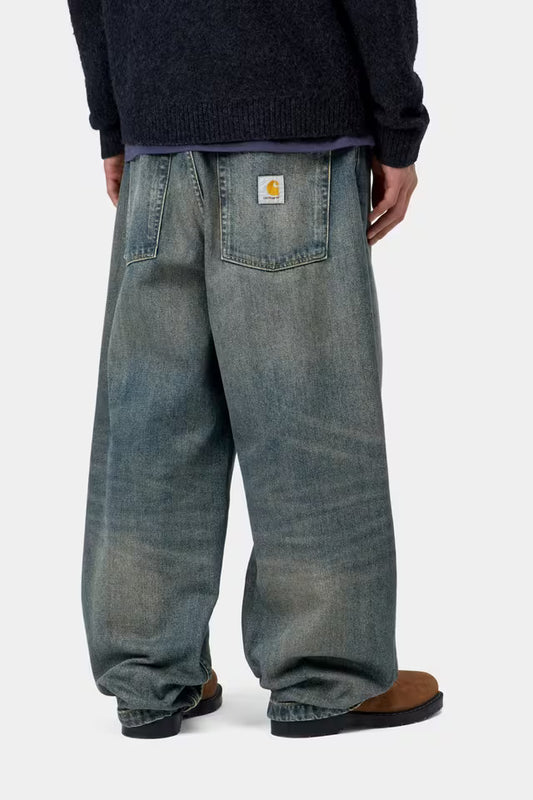 CARHARTT WIP BRANDON PANT BLUE WORN USED WASH