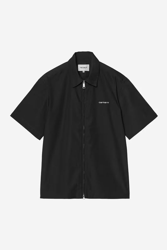 CARHARTT WIP S/S POSTAL ZIP SHIRT BLACK