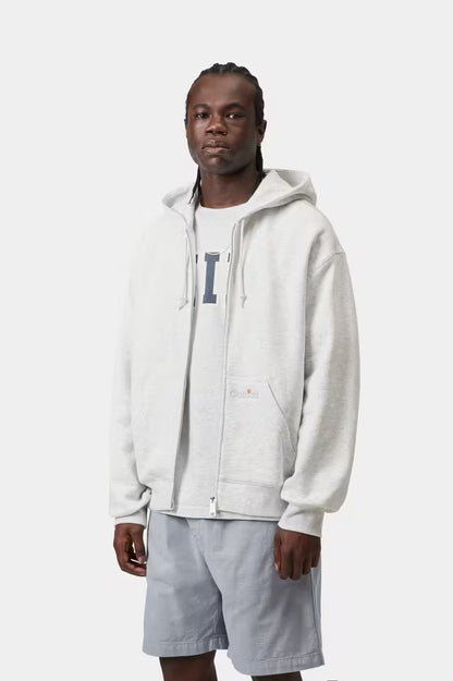 CARHARTT HOODED WIP LABEL SWEAT ASH HEATHER