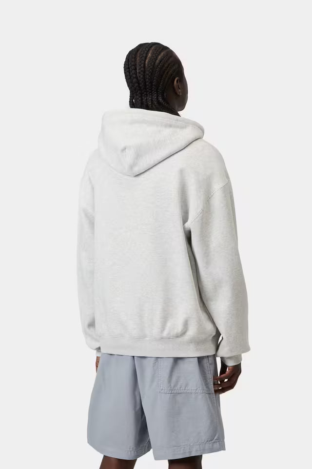 CARHARTT HOODED WIP LABEL SWEAT ASH HEATHER