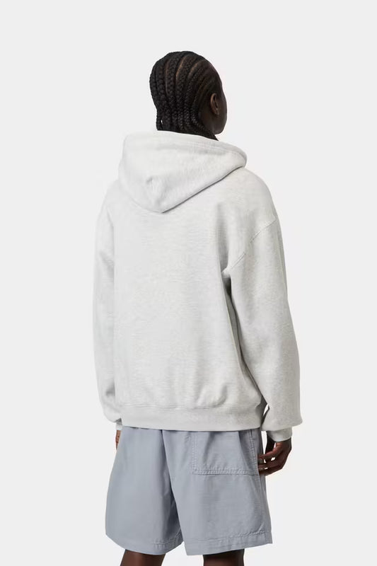 CARHARTT HOODED WIP LABEL SWEAT ASH HEATHER