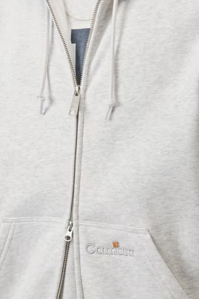 CARHARTT HOODED WIP LABEL SWEAT ASH HEATHER
