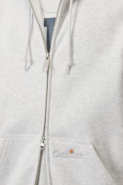 CARHARTT HOODED WIP LABEL SWEAT ASH HEATHER