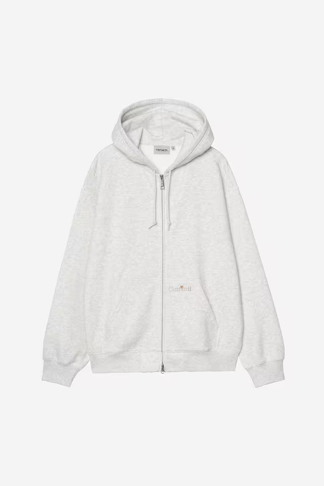 CARHARTT HOODED WIP LABEL SWEAT ASH HEATHER