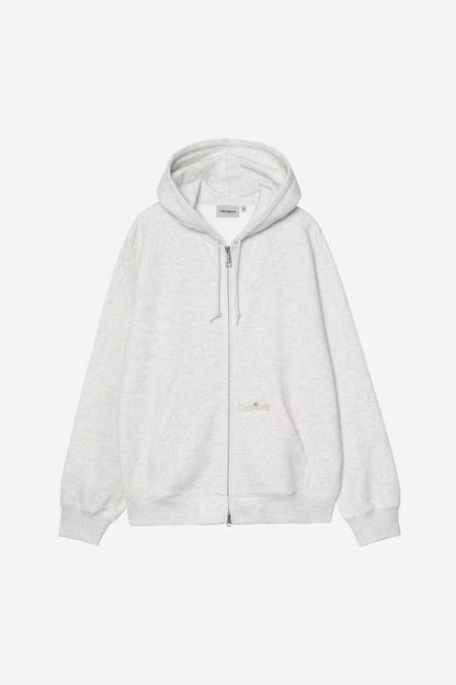 CARHARTT HOODED WIP LABEL SWEAT ASH HEATHER