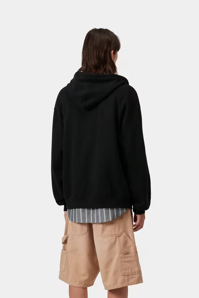 CARHARTT HOODED WIP LABEL SWEAT JACKET BLACK