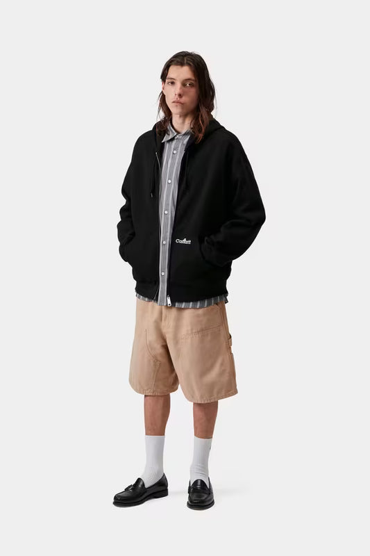 CARHARTT HOODED WIP LABEL SWEAT JACKET BLACK