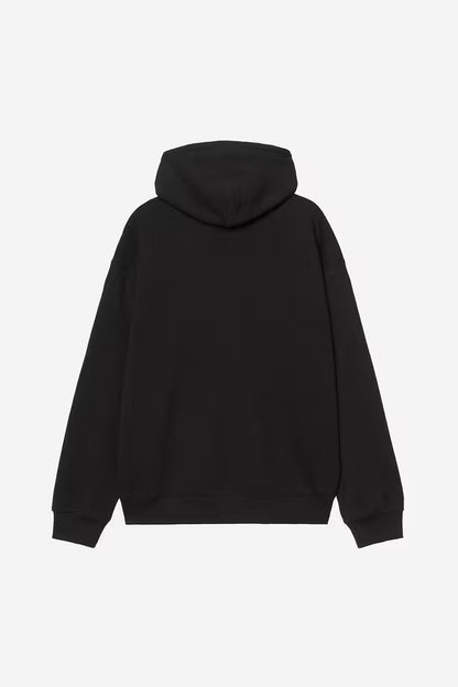 CARHARTT HOODED WIP LABEL SWEAT JACKET BLACK