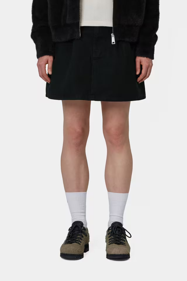 CARHARTT WIP W' BILLIESINGLE KNEE SKIRT BLACK STONE WASHED