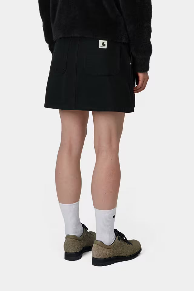 CARHARTT WIP W' BILLIESINGLE KNEE SKIRT BLACK STONE WASHED