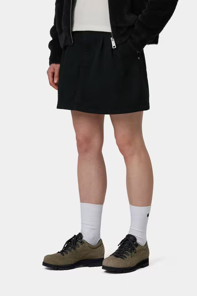 CARHARTT WIP W' BILLIESINGLE KNEE SKIRT BLACK STONE WASHED