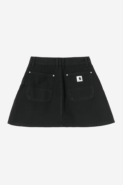CARHARTT WIP W' BILLIESINGLE KNEE SKIRT BLACK STONE WASHED