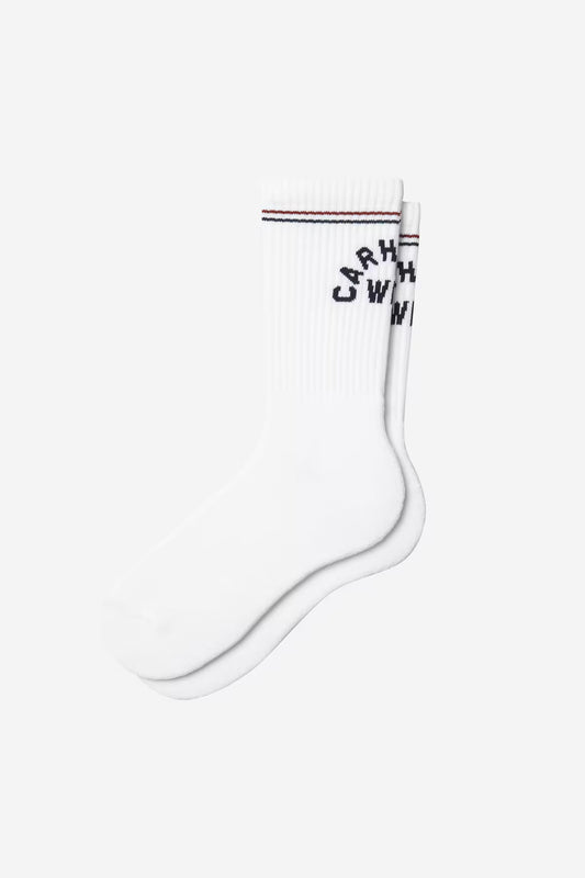 CARHARTT WIP ARCH SCRIPT SOCKS WHITE