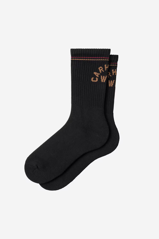 CARHARTT WIP ARCH SCRIPT SOCKS BLACK