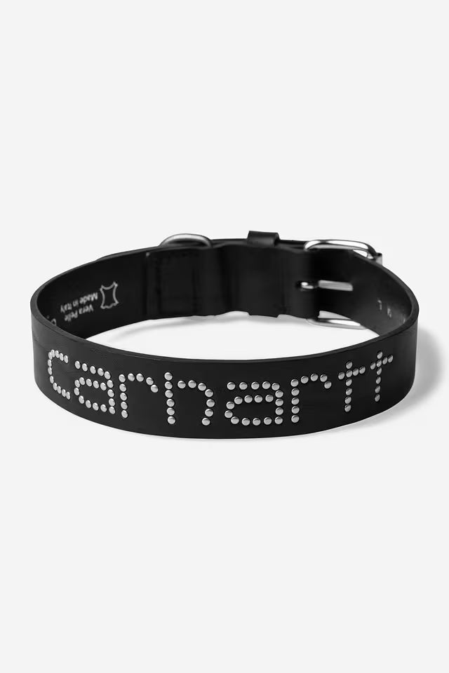 CARHARTT WIP SCRIPT STUDS DOG COLLAR BLACK
