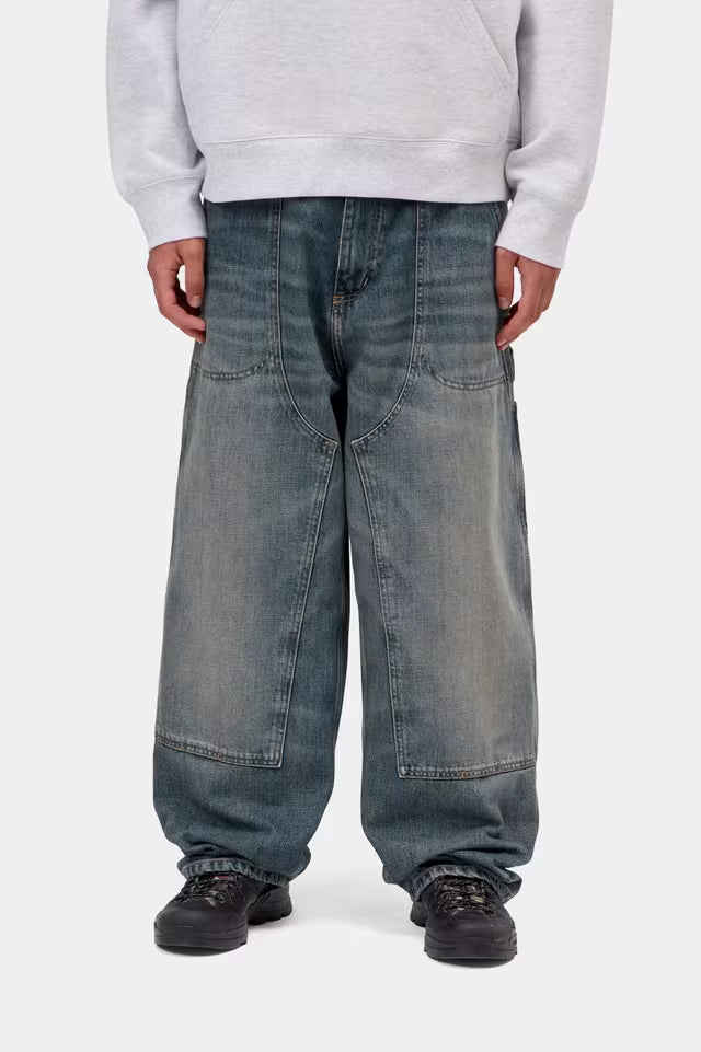 CARHARTT WIP OAKLAND PANT BLUE WORN USED WASH