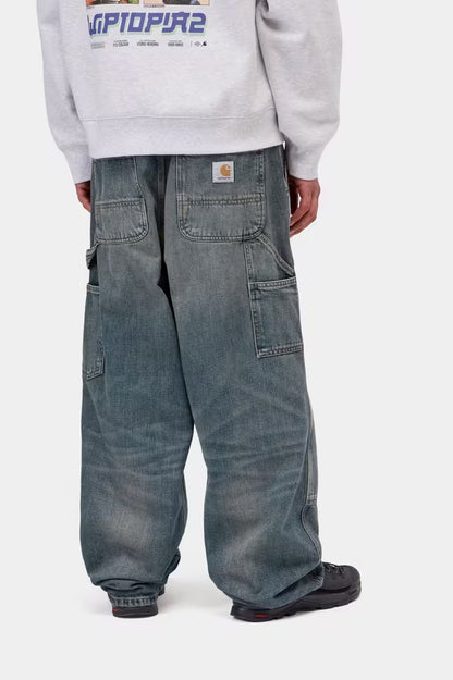 CARHARTT WIP OAKLAND PANT BLUE WORN USED WASH