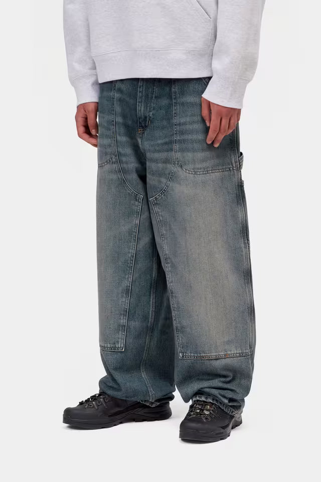 CARHARTT WIP OAKLAND PANT BLUE WORN USED WASH