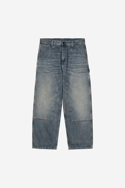 CARHARTT WIP OAKLAND PANT BLUE WORN USED WASH