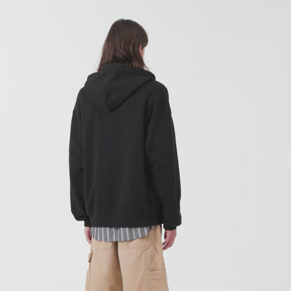 CARHARTT HOODED WIP LABEL SWEAT JACKET BLACK