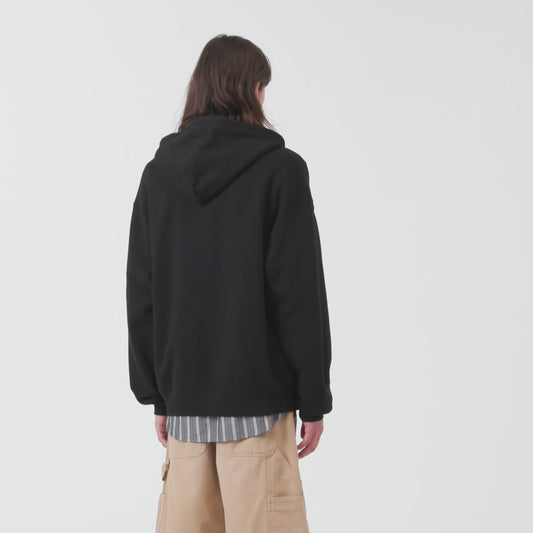 CARHARTT HOODED WIP LABEL SWEAT JACKET BLACK