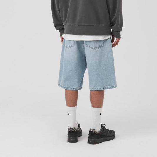 CARHARTT WIP LANDON SHORT BLUE HEAVY WORM BLEACHED