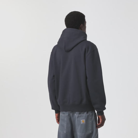 CARHARTT WIP HOODED CARHARTT SWEAT DARK NAVY/ DARK SCARAB