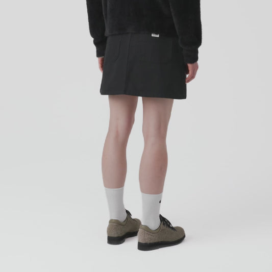 CARHARTT WIP W' BILLIESINGLE KNEE SKIRT BLACK STONE WASHED