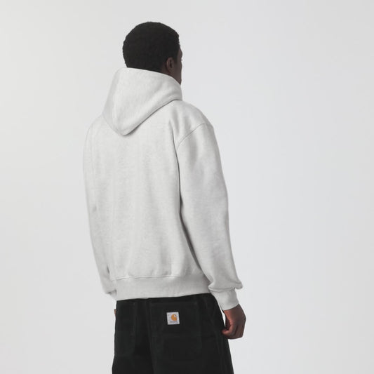 CARHARTT WIP HOODED CARHARTT SWEAT ASH HEATHER/GRAPHITE