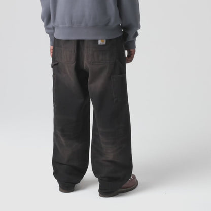 CARHARTT WIP OG SINGLE KNEE PANT BLACK TOBACCO USED WASH