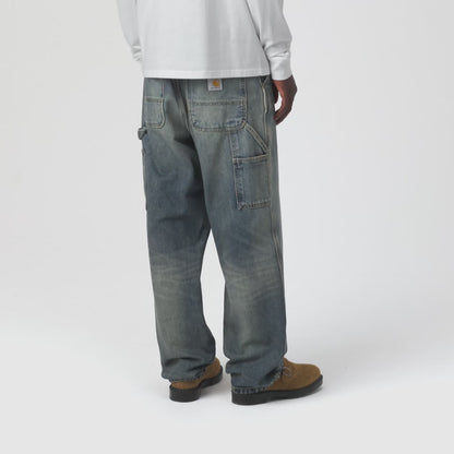 CARHARTT WIP SINGLE KNEE PANT BLUE WORN USED WASH