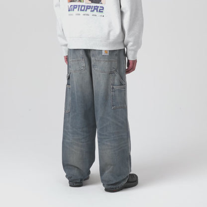 CARHARTT WIP OAKLAND PANT BLUE WORN USED WASH