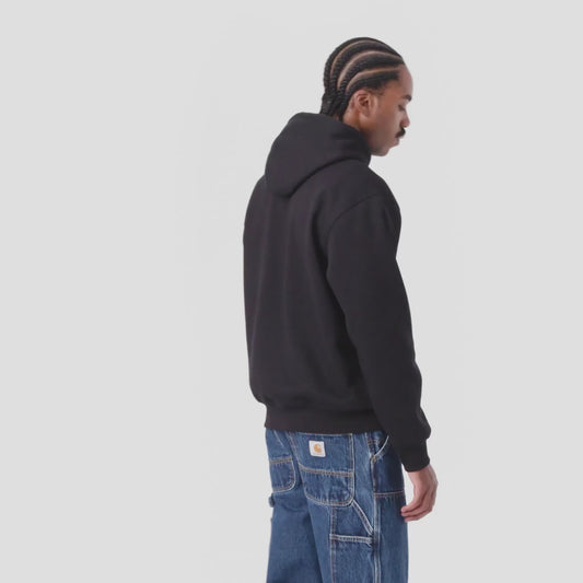 CARHARTT WIP HOODED CARHARTT SWEAT BLACK/WHITE