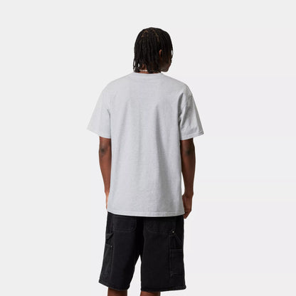 CARHARTT WIP S/S AMERICAN SCRIPT ASH HEATHER