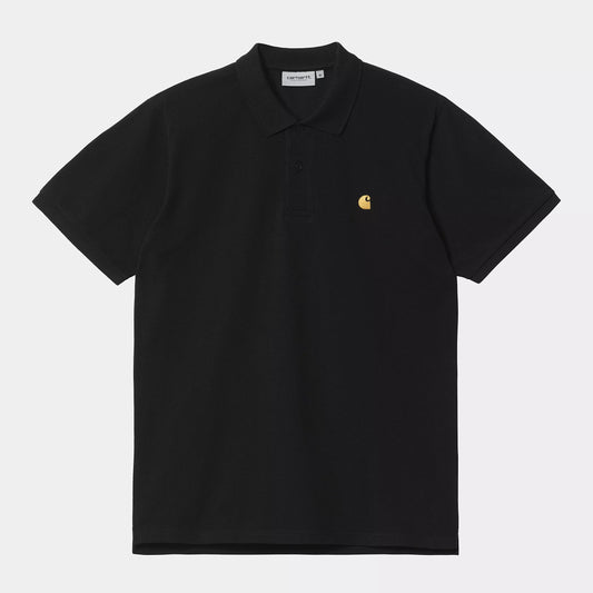 CARHARTT WIP CHASE PIQUE POLO BLACK