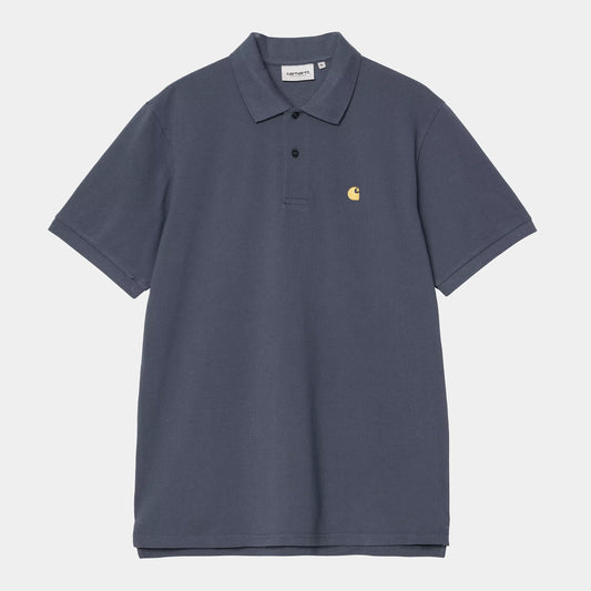 CARHARTT WIP CHASE POLO PIQUE DUSKY BLUE