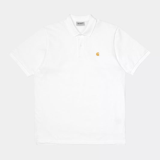 CARHARTT WIP CHASE PIQUE POLO WHITE